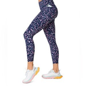 Sweaty Betty Power Workout 7/8 Yoga Pants Blue Jot Print
